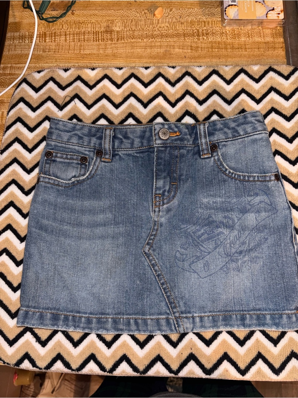 Chaps Denim Mini Skirt in Light Blue Wash